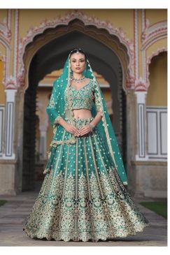 Green Color Beautiful Lehenga Choli For wedding and Upcoming Season