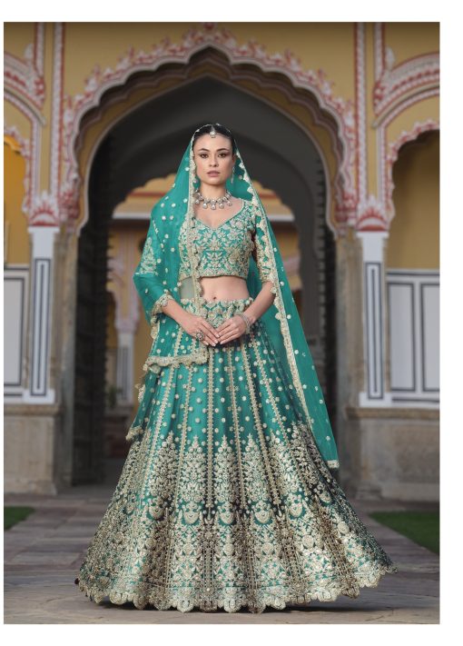 Green Color Beautiful Lehenga Choli For wedding and Upcoming Season
