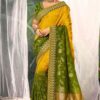 Yellow & Olive Dola Silk Wedding Saree
