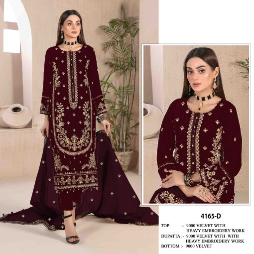 MAroon Color Beautiful Velvet Dress