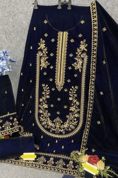 Alternative view of BLue Color Beautiful Velvet Dress