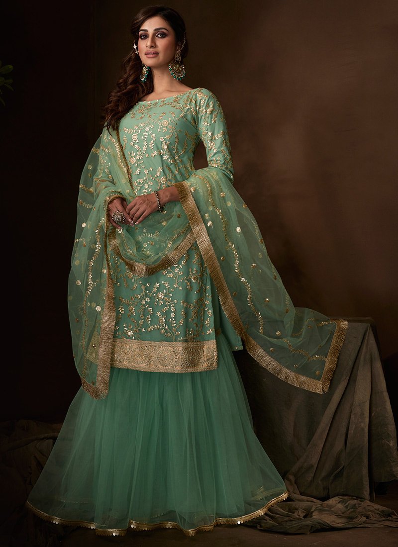 net sharara suit