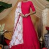 Pink Embroidered Georgette Anarkali Gown