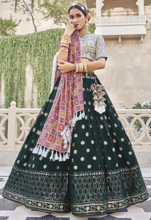 Green Georgette Sangeet Lehenga Choli