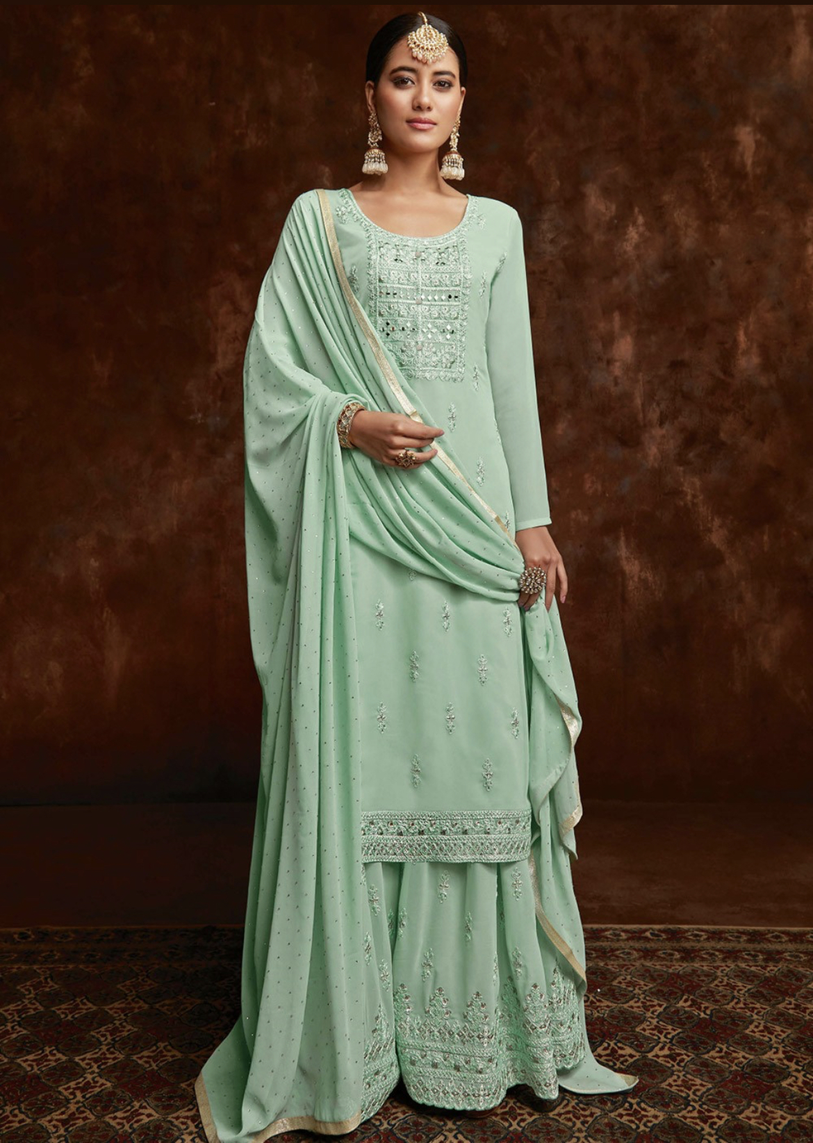 Green Pakistani Salwar Kameez - Salwar Kameez Designer Collection