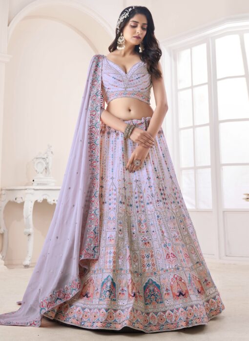 Lilac Party Wear Lehenga Choli