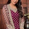 Emely Wine Pant Suit With Jacket