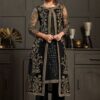 Black Net Embroidered Jacket Style Suit