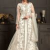 White Net Embroidered Anarkali Suit
