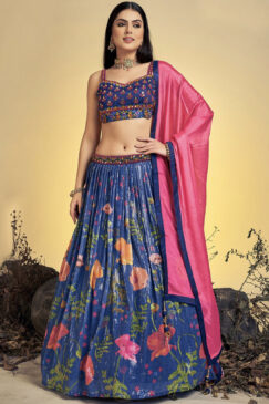 Navy Blue Party Wear Lehenga Choli