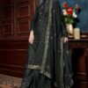 Black Sequin Embroidered Palazzo Suit