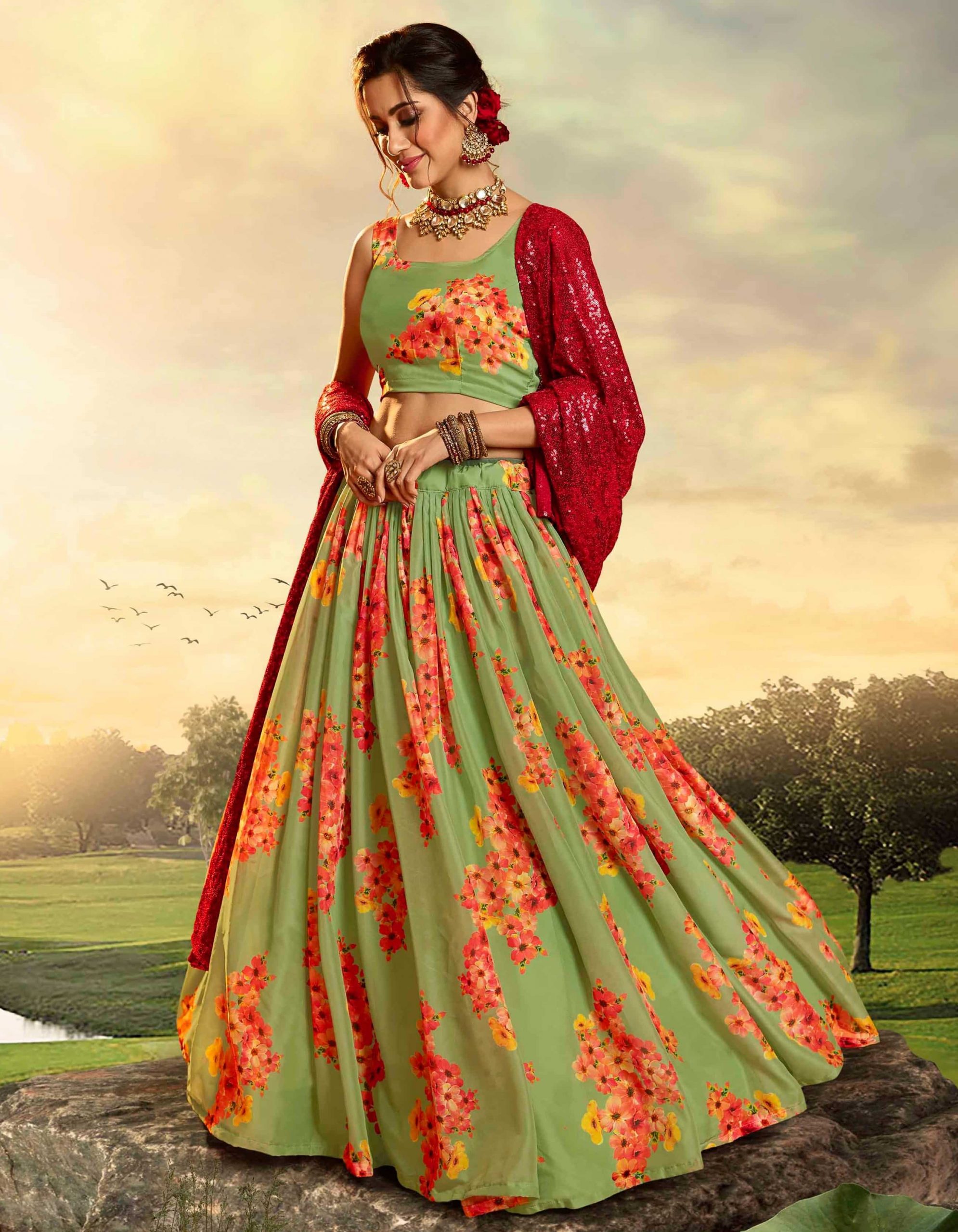 floral lehenga choli