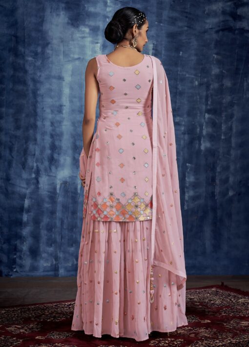 Baby Pink Handwork Sharara Suit main image 0