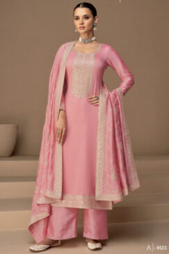 Pink Silk Palazzo Pant Suit