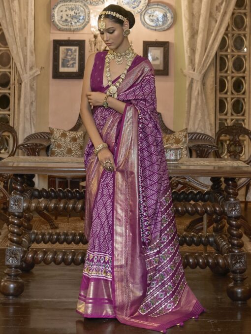 Magenta Patola Silk Designer Saree