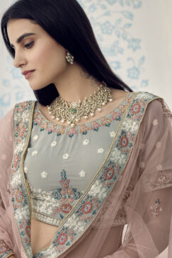 Alternative view of Grey Georgette Sangeet Lehenga Choli