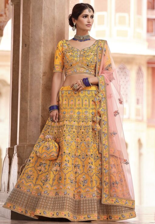 Mustard Heavy Bridal Lehenga Choli