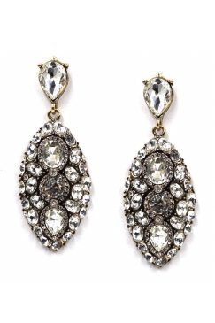 Crystal Geometric Gem Statement Earrings
