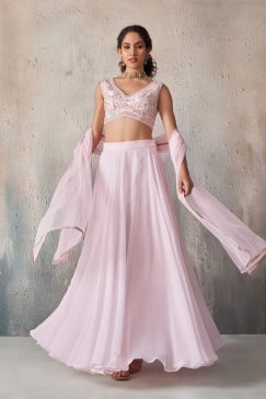 Alternative view of Light Pink Color Beautiful Light Weight Lehenga choli