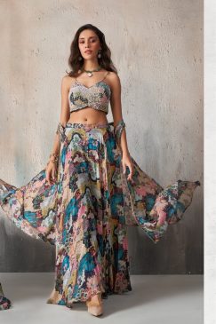 Alternative view of Chinon Fabric Beautiful Light Weight Sharara Blouse Suit