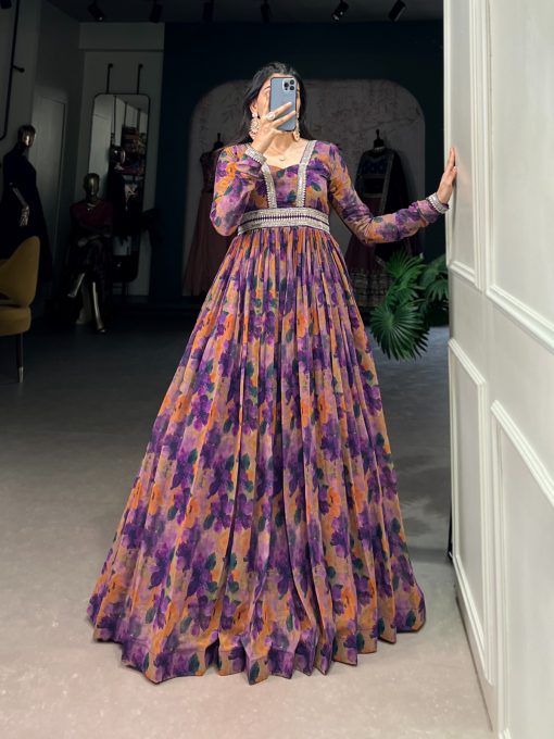 Floral Finesse With A Georgette Touch Gown
