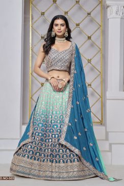 Navy Blue Color Beautiful Family Function Lehenga Choli