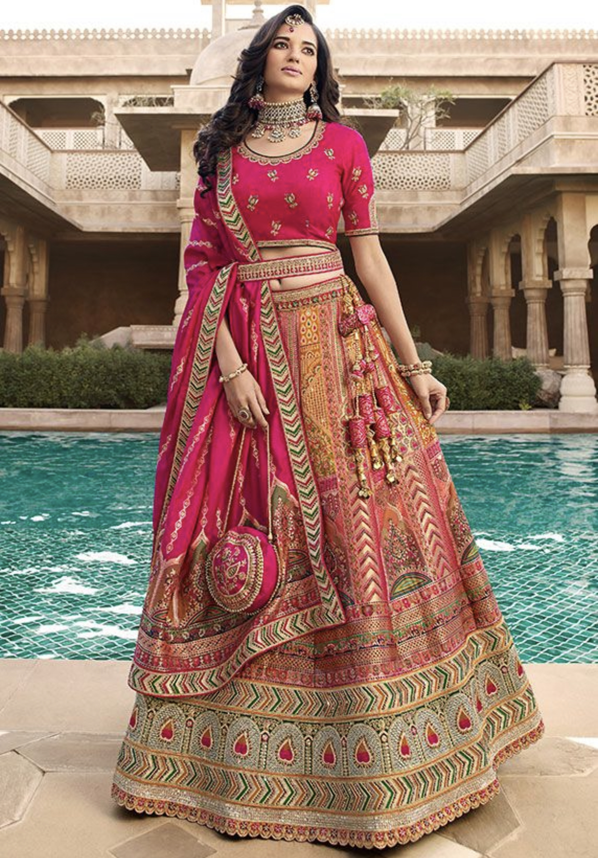 Banarasi silk bridal best sale lehenga