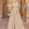 Off White Soft Net Embroidered Anarkali Suit