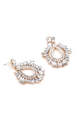 Alternative view of Cubic Crystal Drop Earrings