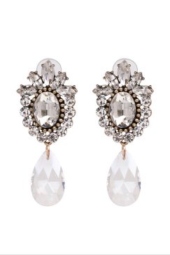 Clear Crystal Drop Earrings