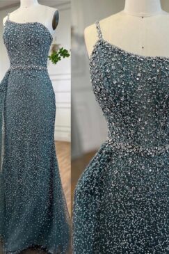 Alternative view of One Shoulder Elegant Beaded Evening Gown Dress