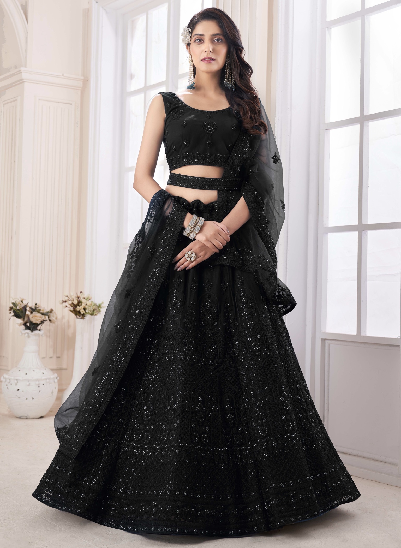 Black Party Wear Lehenga Choli