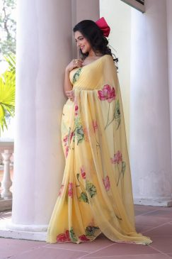Alternative view of Exclusive Floral Handwork Saree