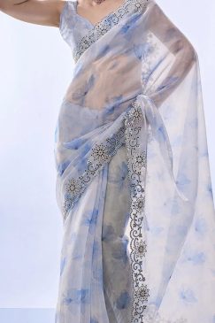 Beautiful Printed Space Silk Saree