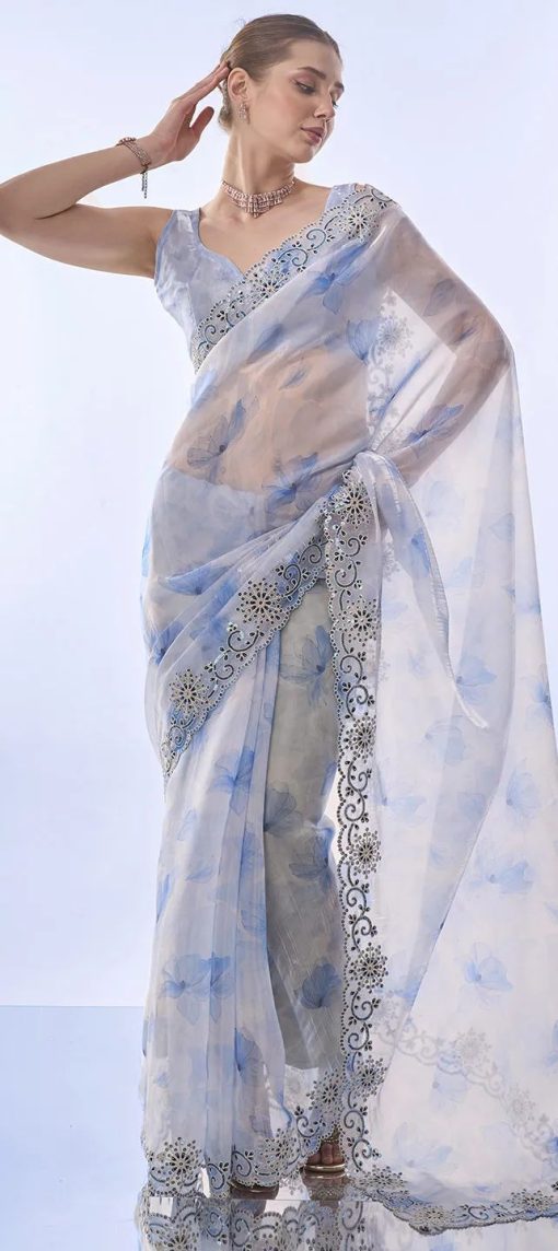 Beautiful Printed Space Silk Saree