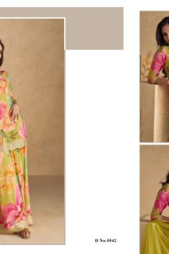 Alternative view of multi color beautiful dress In Chinon Fabric