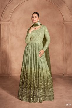 Alternative view of Designer Partywear Dress in Georgette Fabric