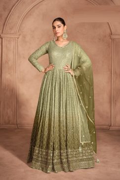 Designer Partywear Dress in Georgette Fabric