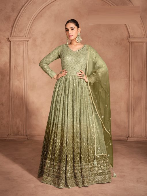 Designer Partywear Dress in Georgette Fabric