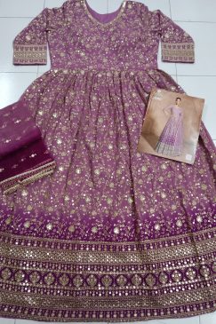 Alternative view of Designer Partywear Dress in Georgette Fabric