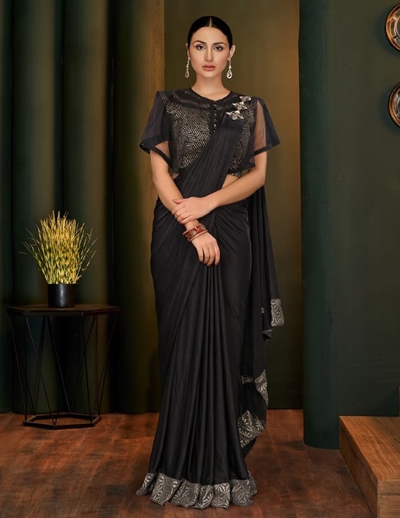Black blouse for saree discount