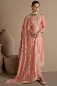 Peach Silk Palazzo Pant Suit