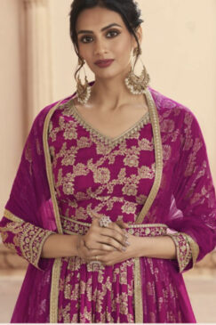 Alternative view of Pink Embroidered Floor Length Anarkali Suit