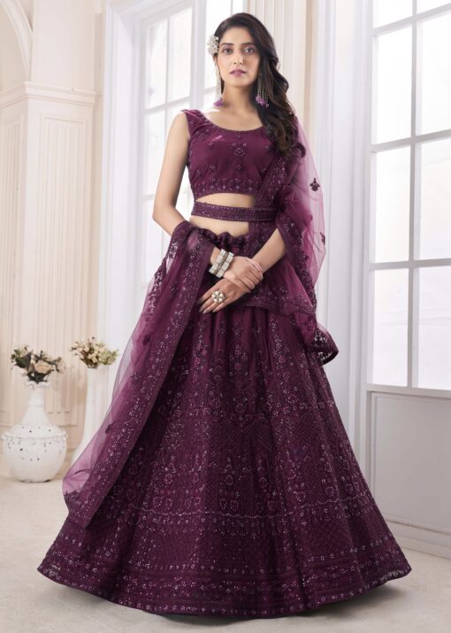 Wine Party Wear Lehenga Choli