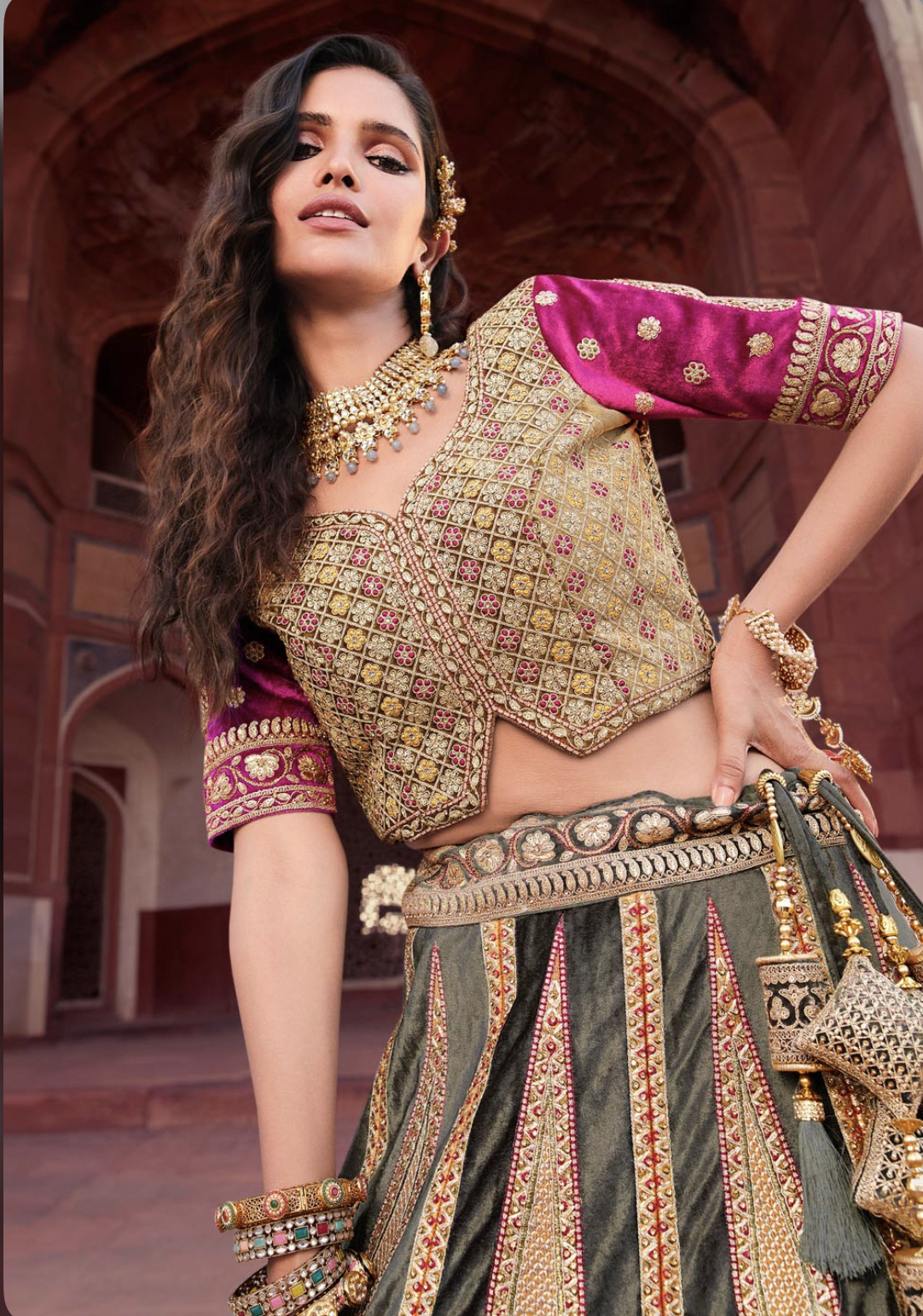 Cold shoulder on sale lehenga choli