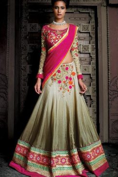 Multi Coloured Full Sleeved Lehenga Choli
