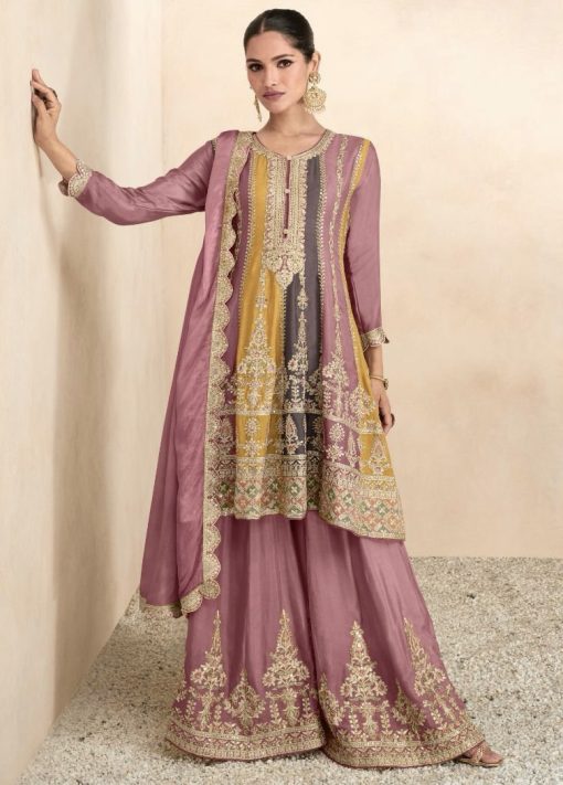 Multicolour Frock Style Palazzo Suit