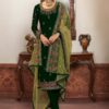 Green Georgette Straight Cut Pant Suit