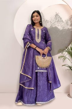 Purple Color Beautiful Plazo Dress