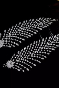Alternative view of Luxury AAA Cubic Zirconia Statement Bridal Hair Jewellery